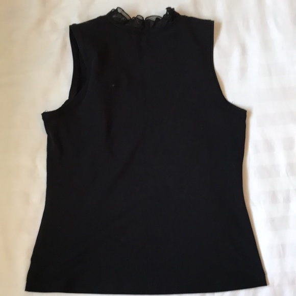 Free w a bundle Nic+Zoe black jersey tank w sheer ruffled scoop neck EUC - Picture 3 of 3